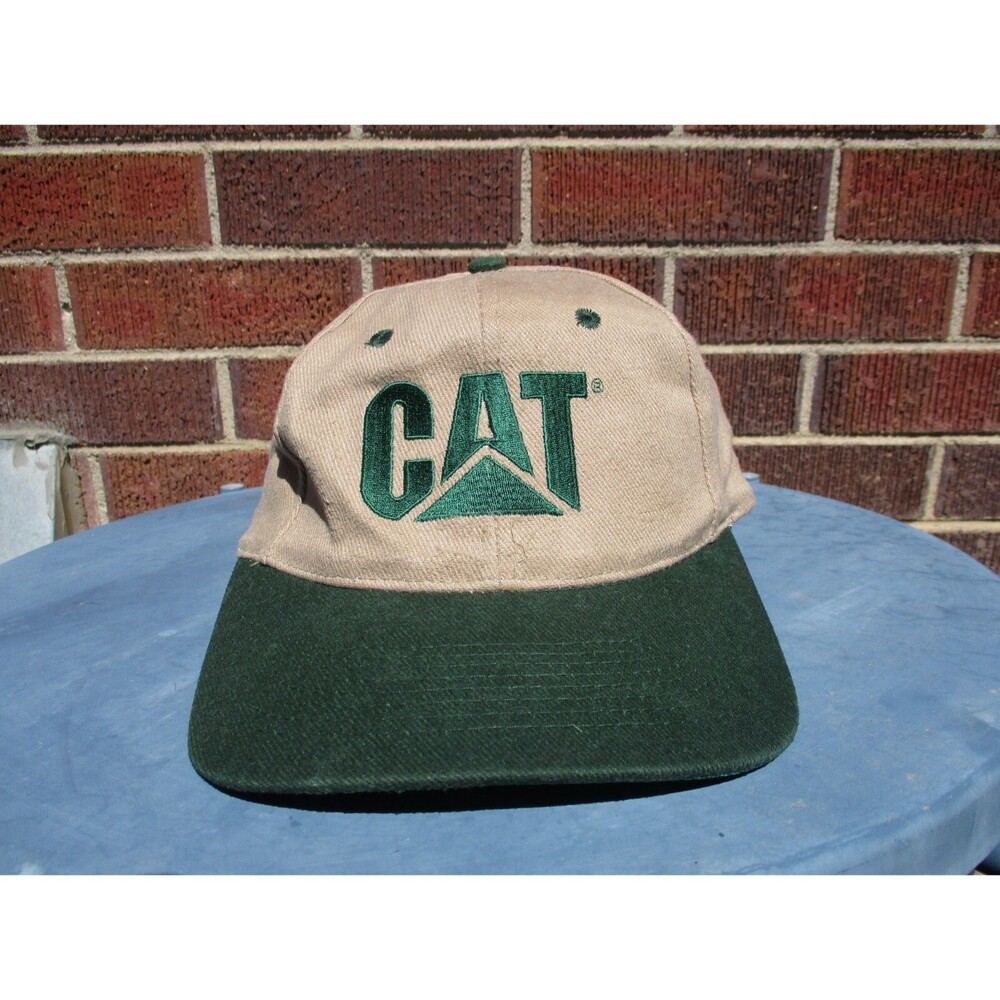 VINTAGE Caterpillar Hat Cap Snap Back One Size Construction Work Wear Mens